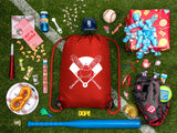 Bats, Baseball & Diamond Polyester Drawstring Bag