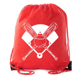 Accessory - Mato & Hash Boys Drawstring Backpack Baseball Bags 1-10 Pack Bulk Options - Bat Cross