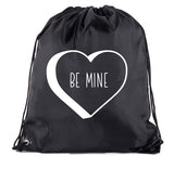 Be Mine Candy Heart Valentine's Day Polyester Drawstring Bag