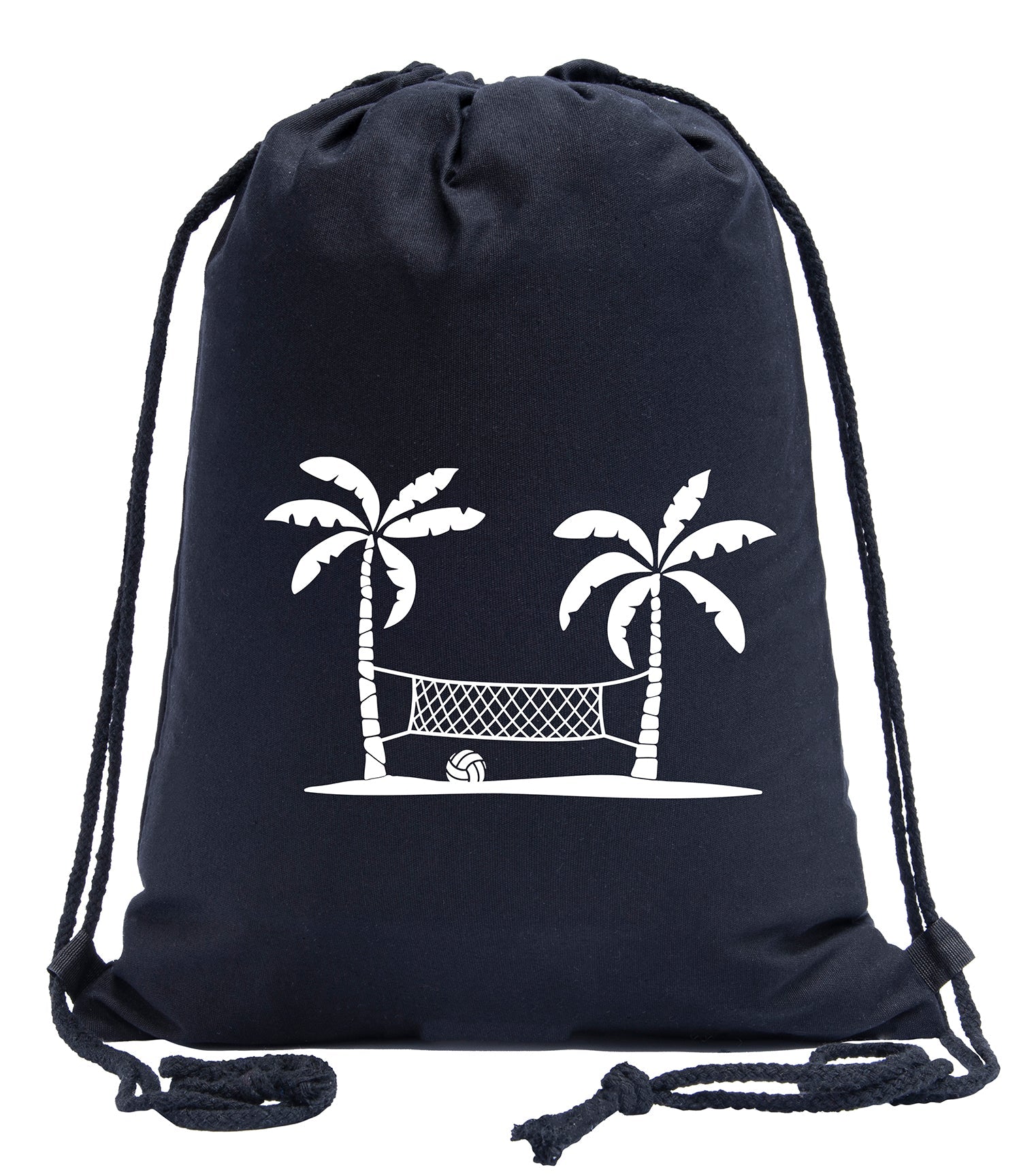 Beach Volleyball Net Cotton Drawstring Bag