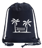Beach Volleyball Net Cotton Drawstring Bag