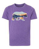 Shirt - Mountains In Bear Youth Graphic T-shirts, Kids Nature Shirts