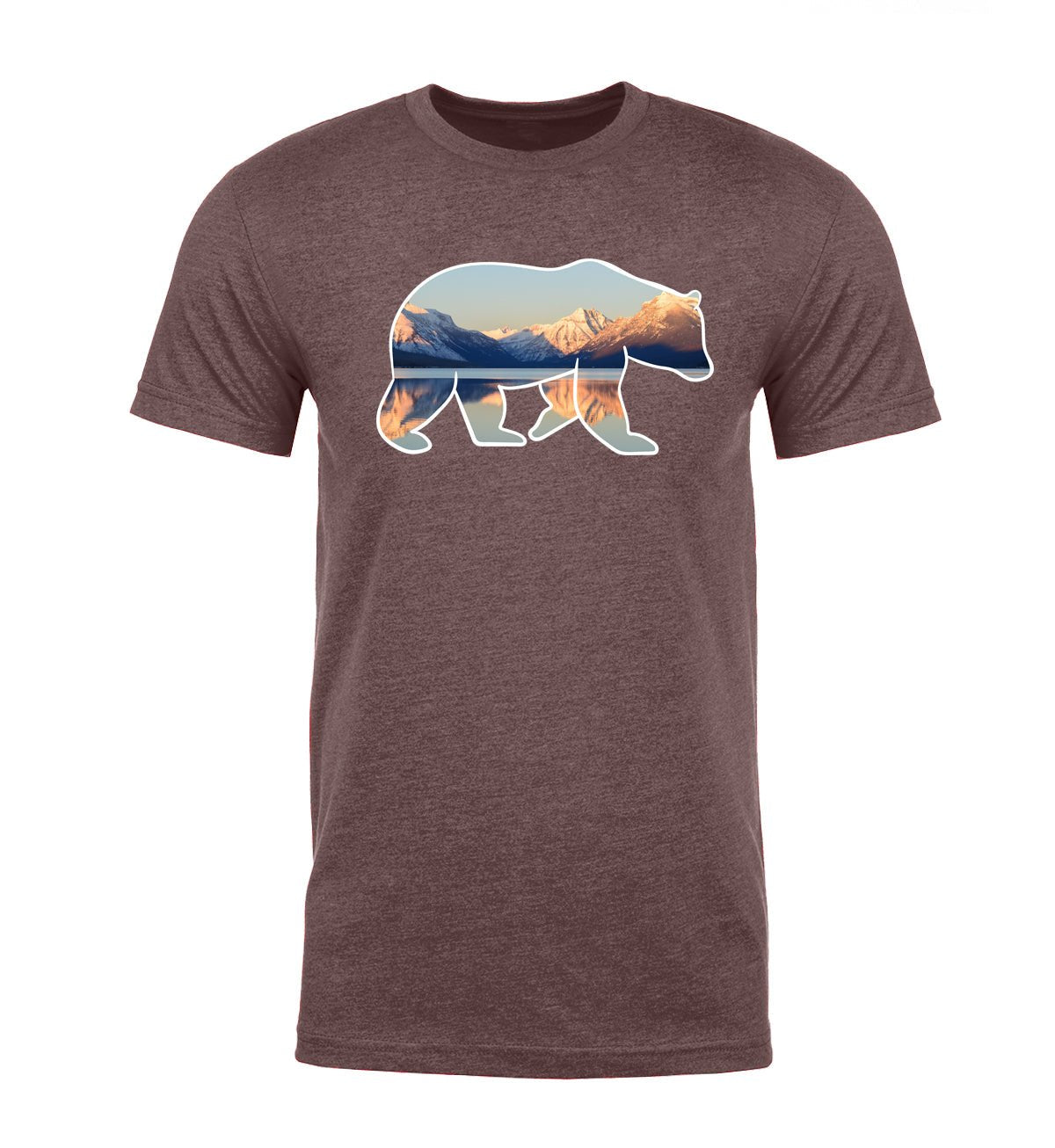 Shirt - Mountains In Bear Graphic Shirt , Wildlife T-shirts, Men's Tee Shirts