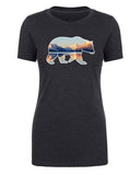 Bear Outline + Mountains Womens T Shirts