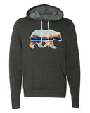 Sweater - Bear Hoodie With Mountains  Outdoor Hoodie Hiking Sweaters
