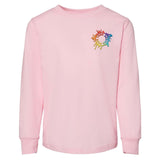 Bella + Canvas Toddler Unisex 100% Cotton Long Sleeve T-Shirt Embroidery