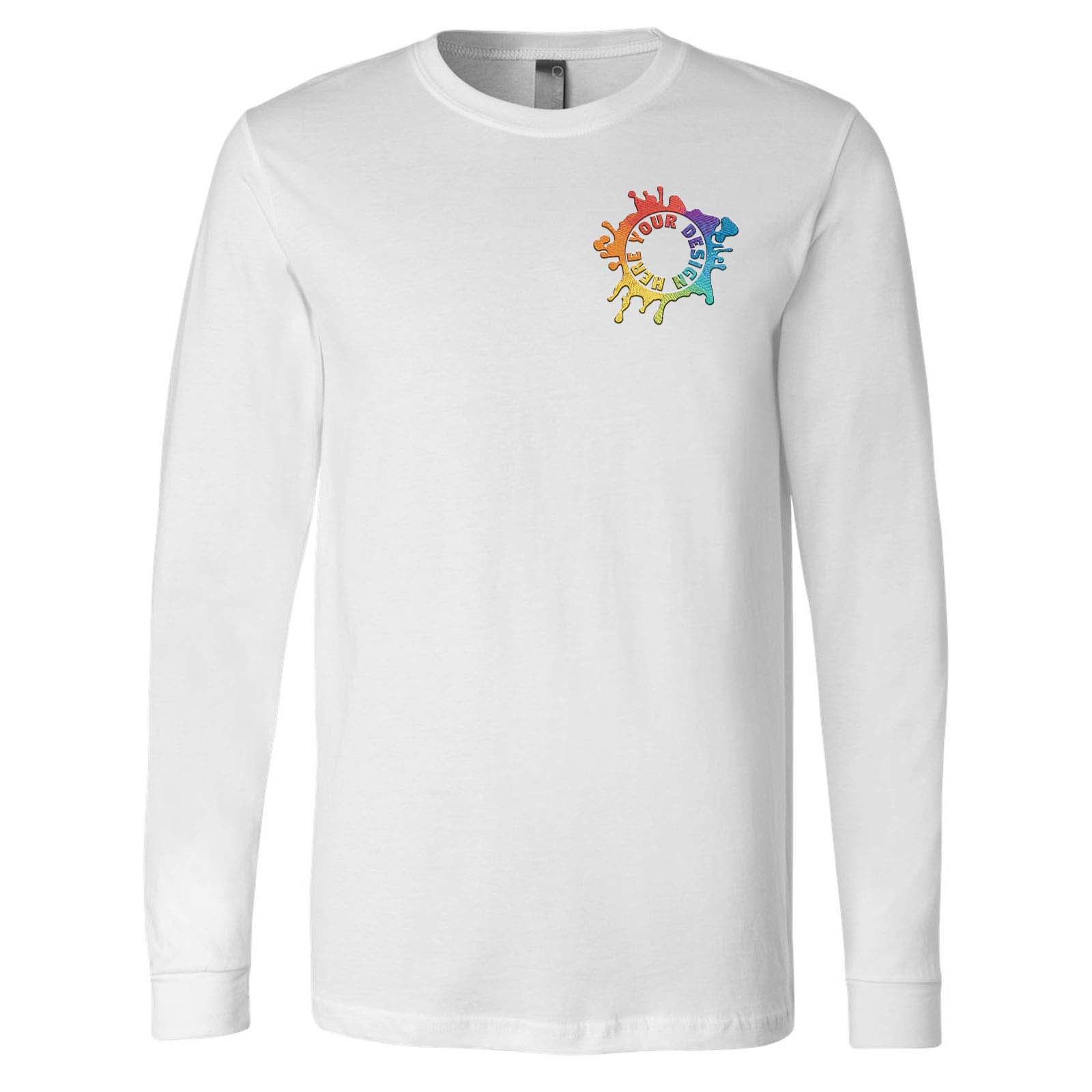 Bella + Canvas Unisex 100% Cotton Long Sleeve T-Shirt Embroidery - Mato & Hash