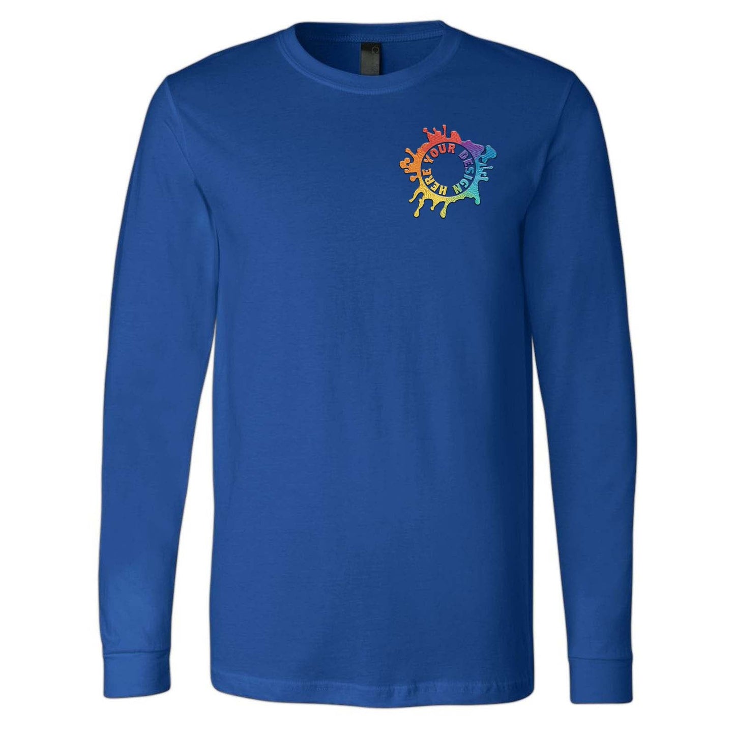 Bella + Canvas Unisex 100% Cotton Long Sleeve T-Shirt Embroidery - Mato & Hash