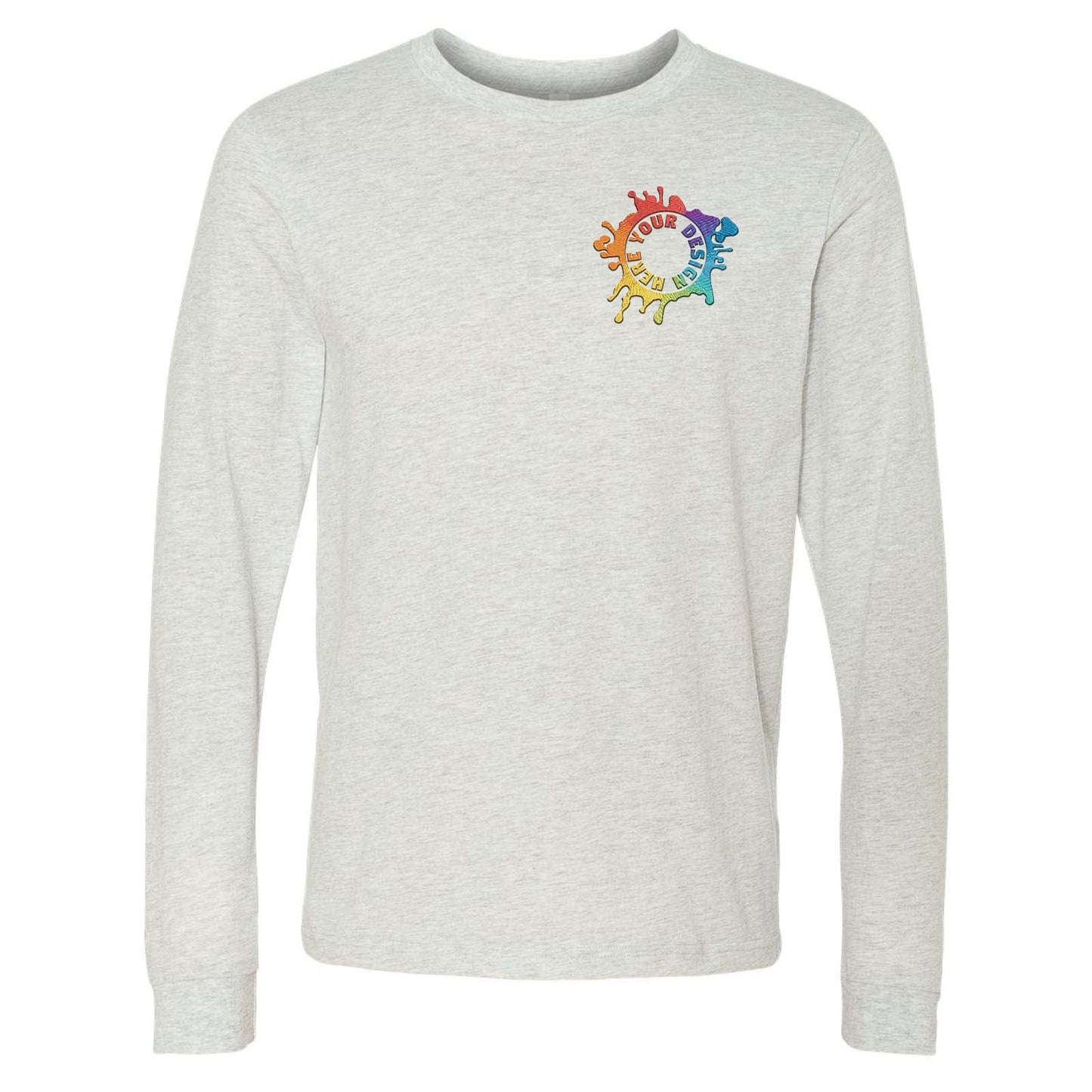 Bella + Canvas Unisex 100% Cotton Long Sleeve T-Shirt Embroidery - Mato & Hash