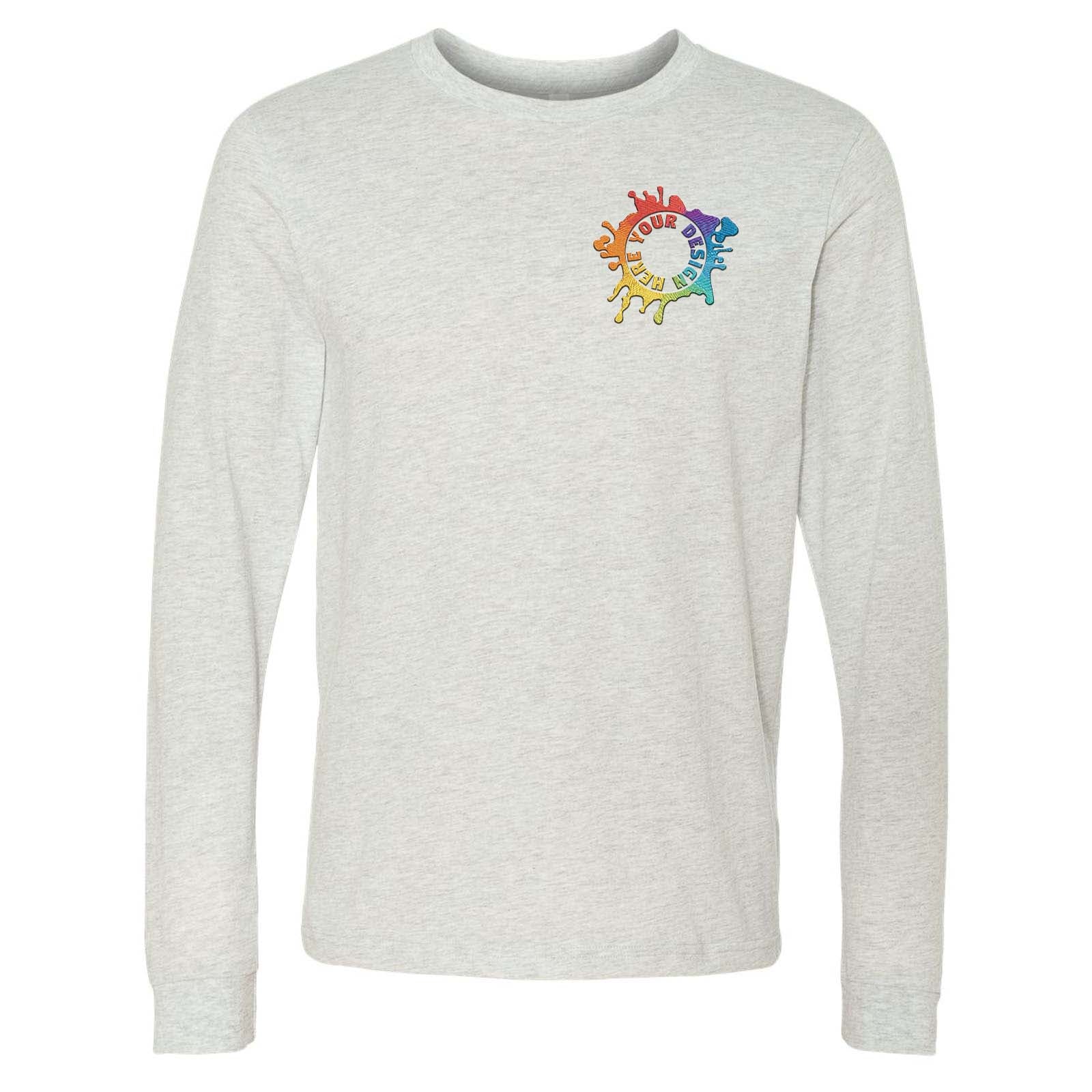 Bella + Canvas Unisex 100% Cotton Long Sleeve T-Shirt Embroidery - Mato & Hash