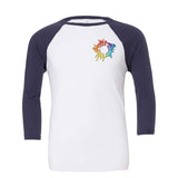 Bella + Canvas Unisex 3/4-Sleeve Baseball Raglan T-Shirt Embroidery - Mato & Hash