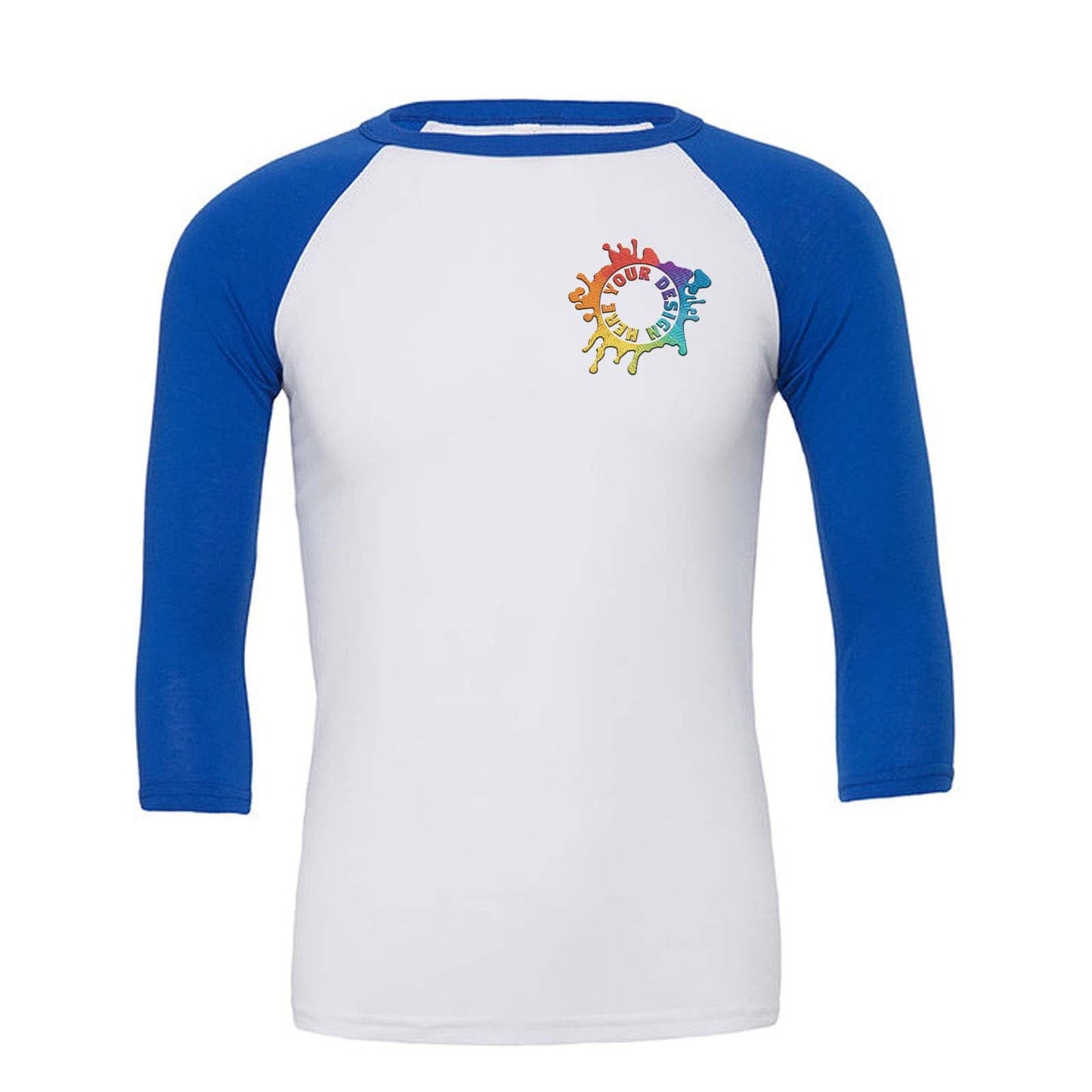 Bella + Canvas Unisex 3/4-Sleeve Baseball Raglan T-Shirt Embroidery - Mato & Hash