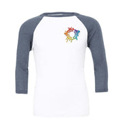 Bella + Canvas Unisex 3/4-Sleeve Baseball Raglan T-Shirt Embroidery - Mato & Hash