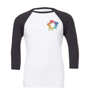 Bella + Canvas Unisex 3/4-Sleeve Baseball Raglan T-Shirt Embroidery - Mato & Hash