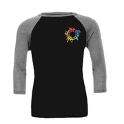 Bella + Canvas Unisex 3/4-Sleeve Baseball Raglan T-Shirt Embroidery - Mato & Hash