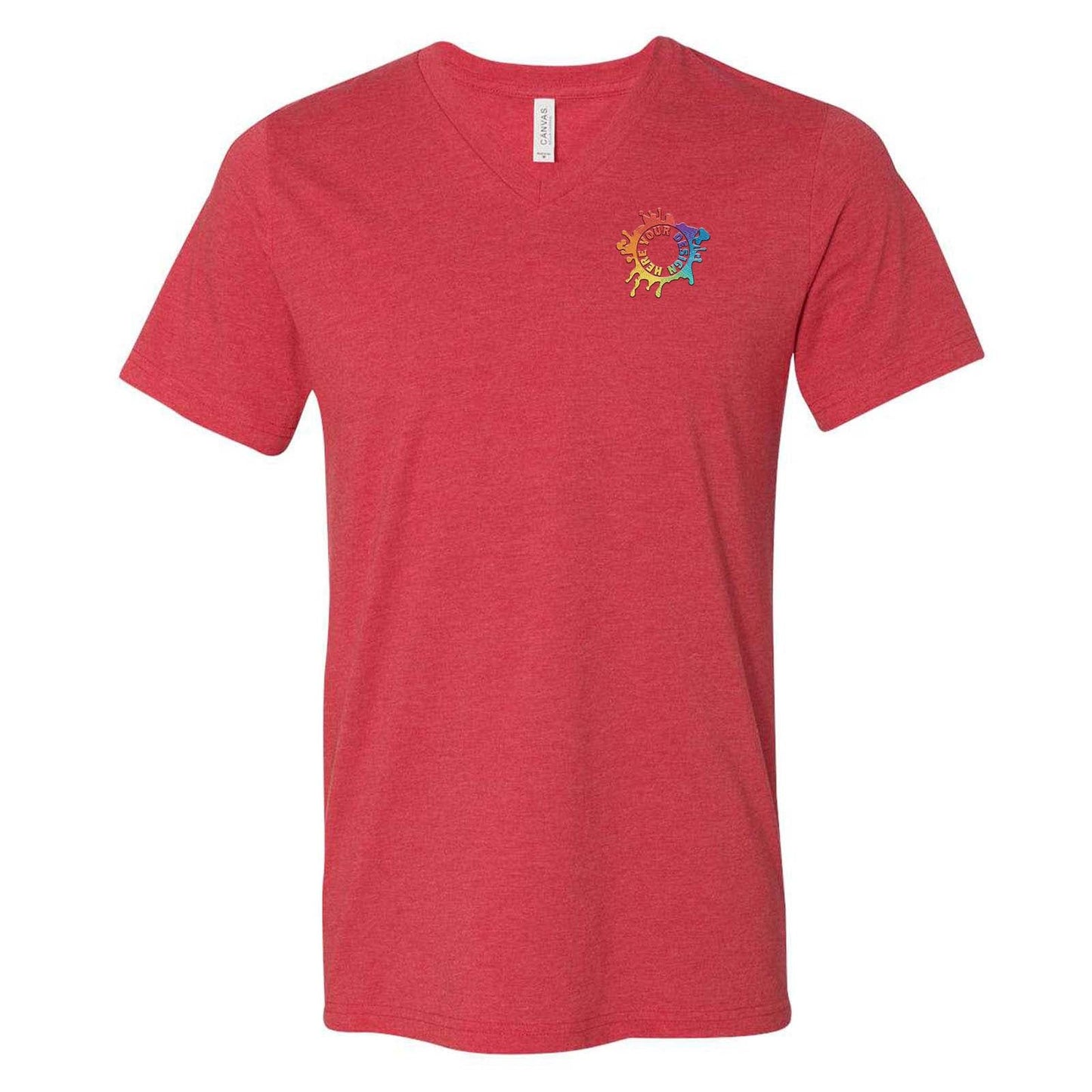 Bella + Canvas Unisex Cotton/Polyester Blend V-Neck T-Shirt Embroidery - Mato & Hash