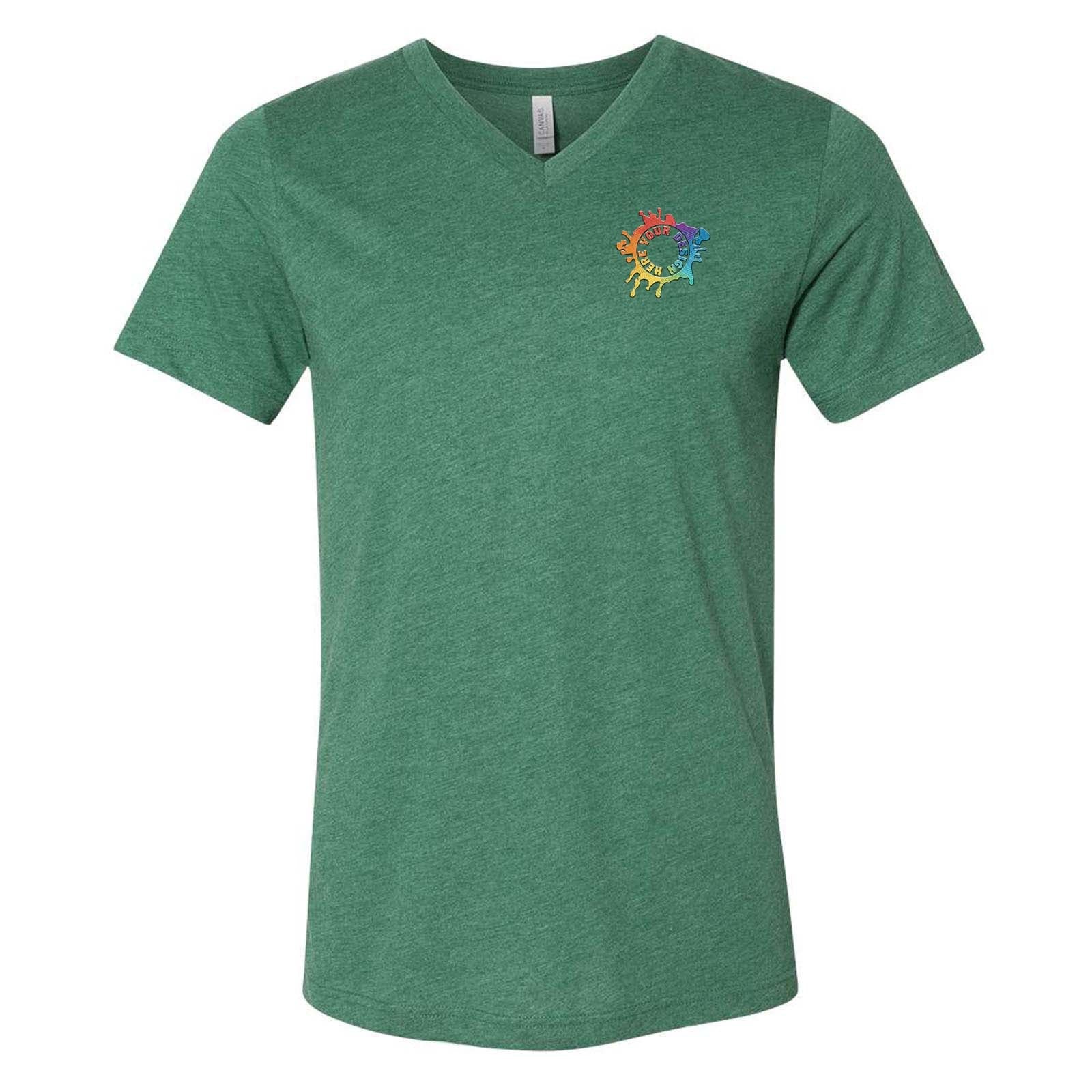 Bella + Canvas Unisex Cotton/Polyester Blend V-Neck T-Shirt Embroidery - Mato & Hash