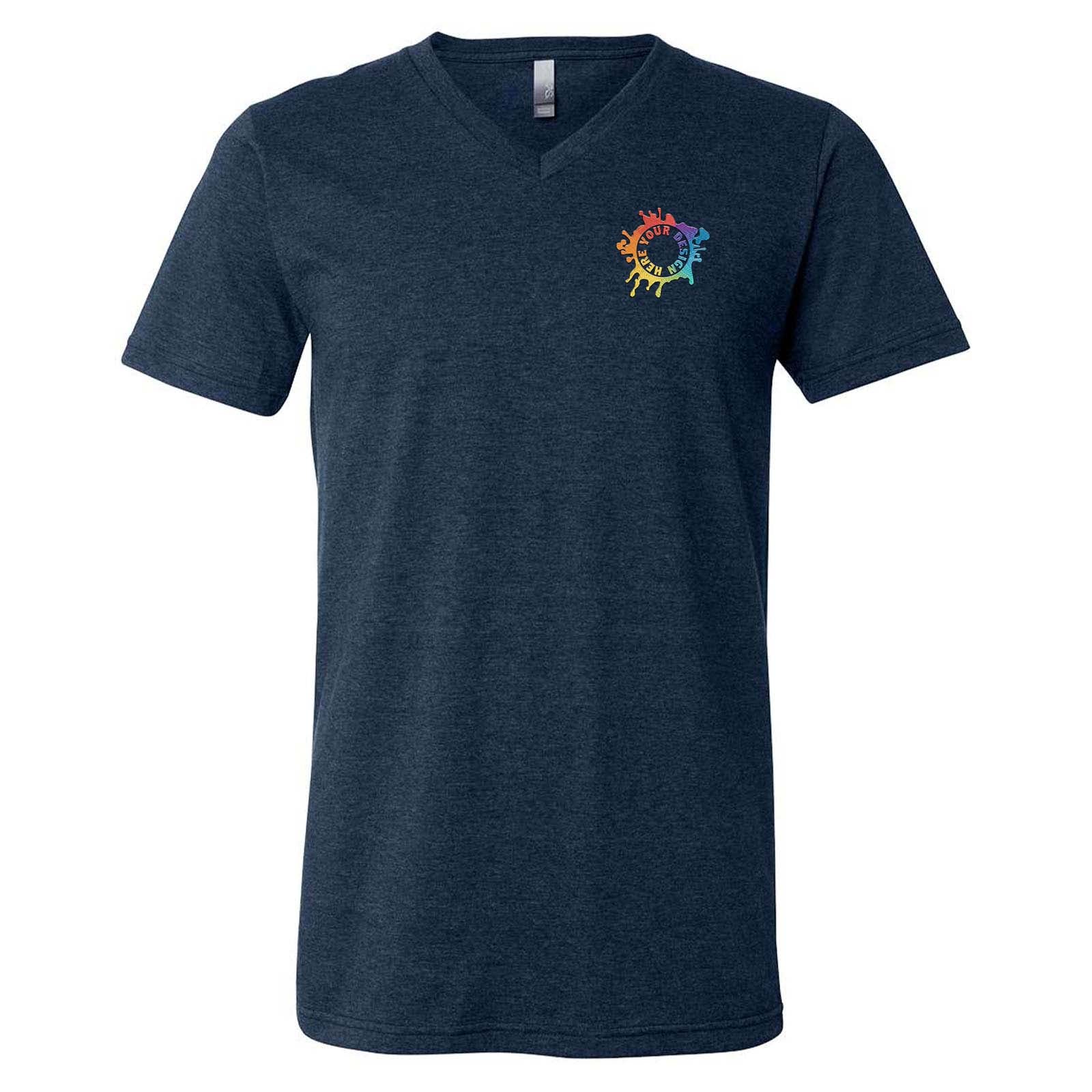 Bella + Canvas Unisex Cotton/Polyester Blend V-Neck T-Shirt Embroidery - Mato & Hash