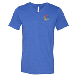Bella + Canvas Unisex Cotton/Polyester Blend V-Neck T-Shirt Embroidery