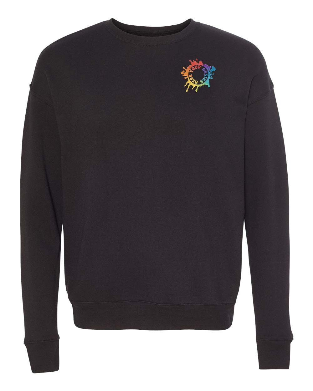 Bella + Canvas Unisex Cotton/Polyester Fleece Drop Shoulder Crew Neck Sweatshirt Embroidery - Mato & Hash