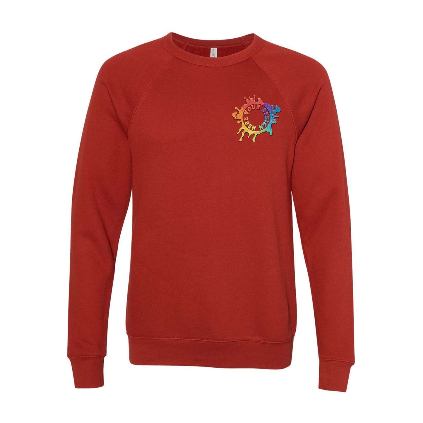 Bella + Canvas Unisex Cotton/Polyester Fleece Raglan Crewneck Sweatshirt Embroidery - Mato & Hash