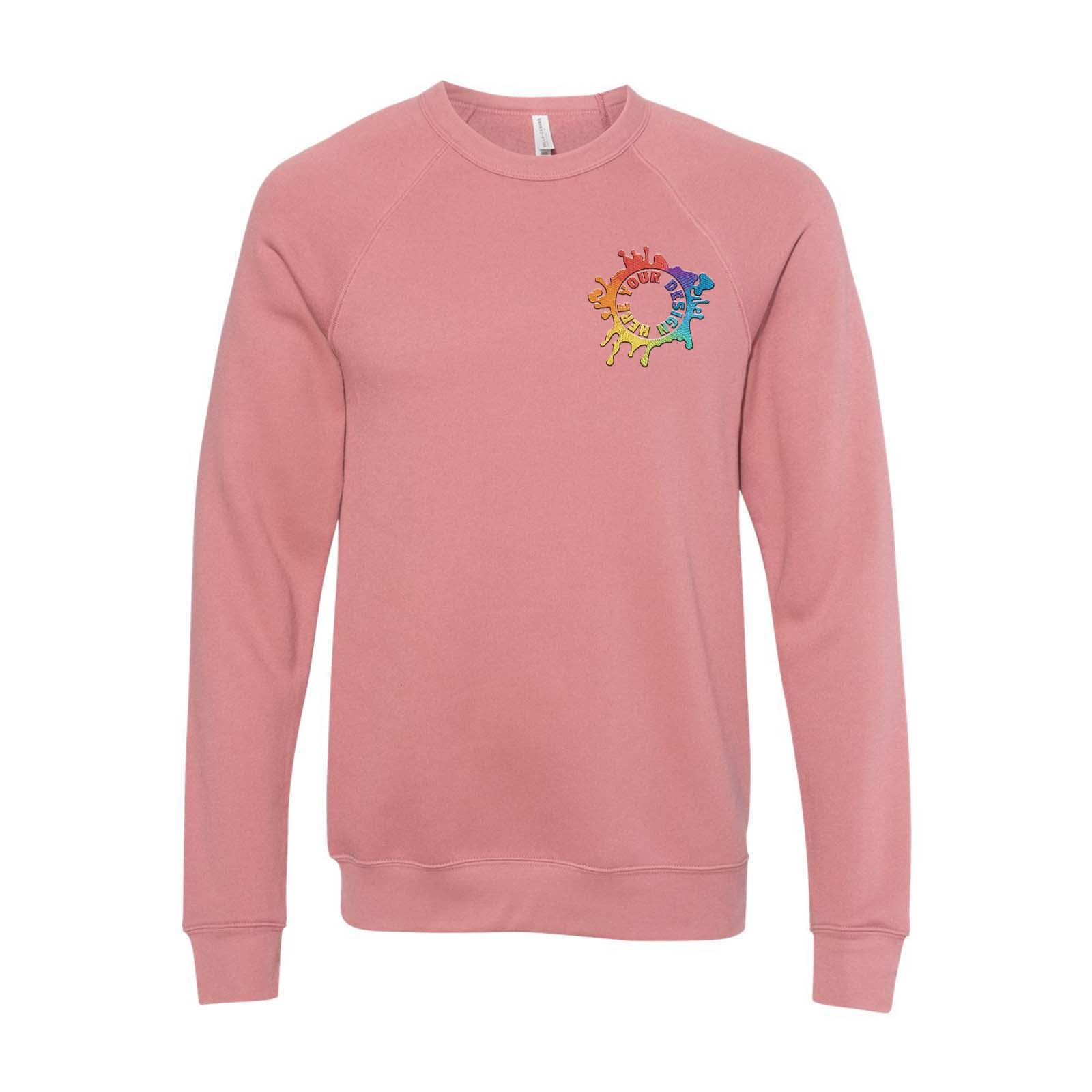 Bella + Canvas Unisex Cotton/Polyester Fleece Raglan Crewneck Sweatshirt Embroidery - Mato & Hash