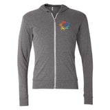Bella + Canvas Unisex Triblend Lightweight Full-Zip Hooded Sweatshirt Embroidery - Mato & Hash