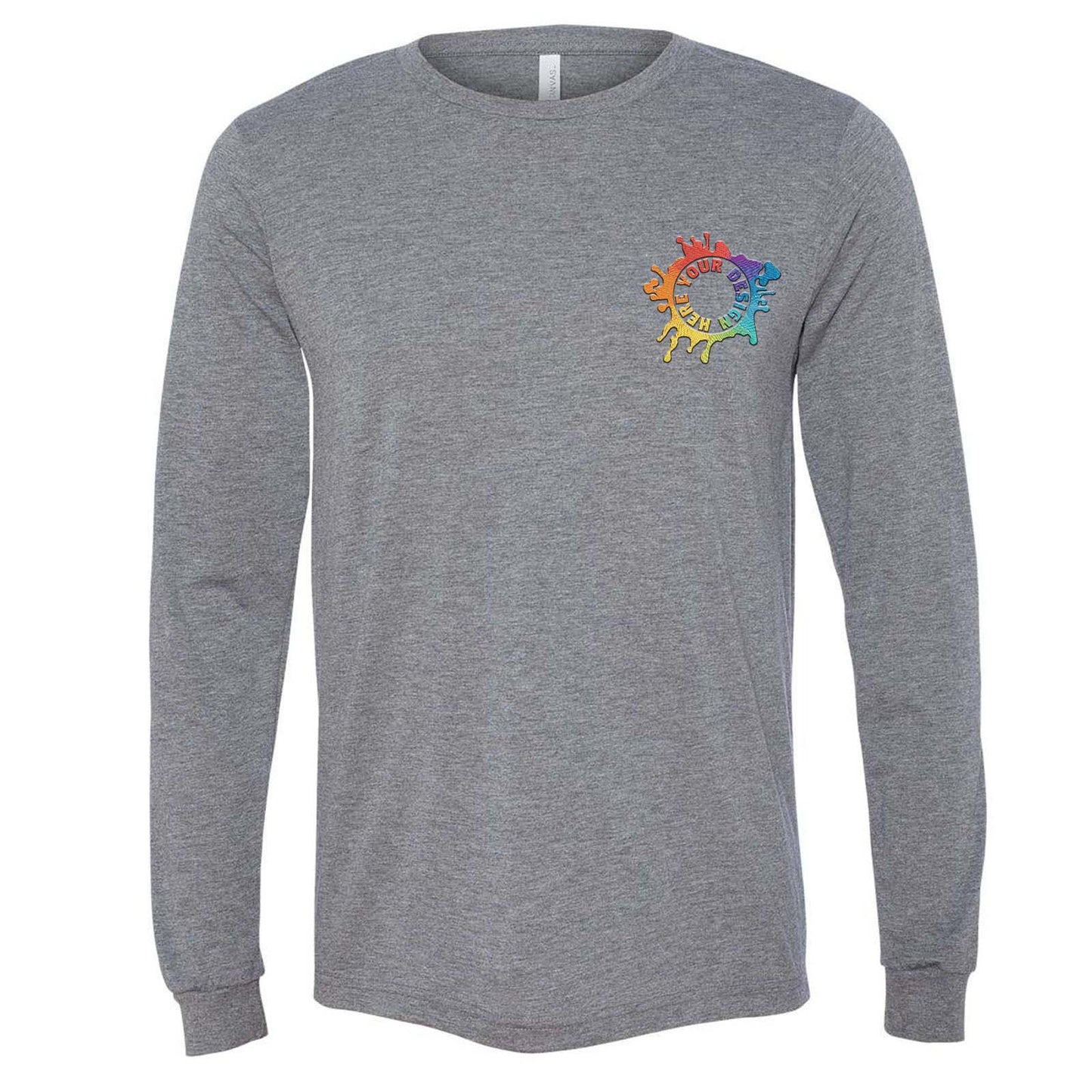 Bella + Canvas Unisex Triblend Long Sleeve T-Shirt Embroidery - Mato & Hash