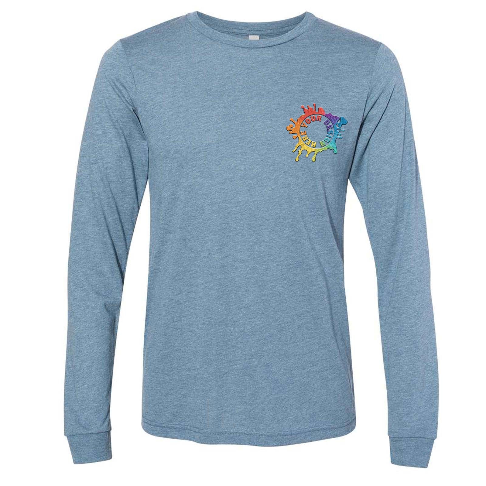 Bella + Canvas Unisex Triblend Long Sleeve T-Shirt Embroidery - Mato & Hash