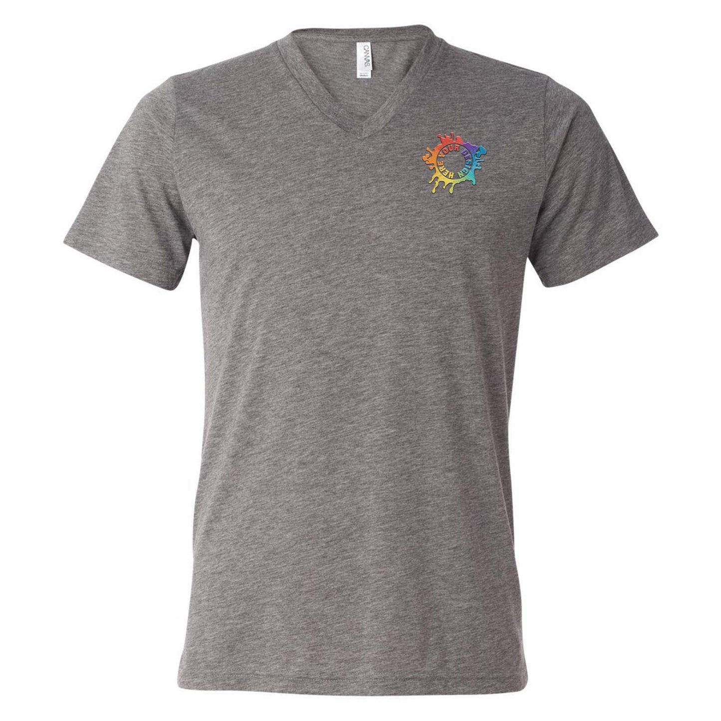 Bella + Canvas Unisex Triblend V-Neck T-Shirt Embroidery - Mato & Hash