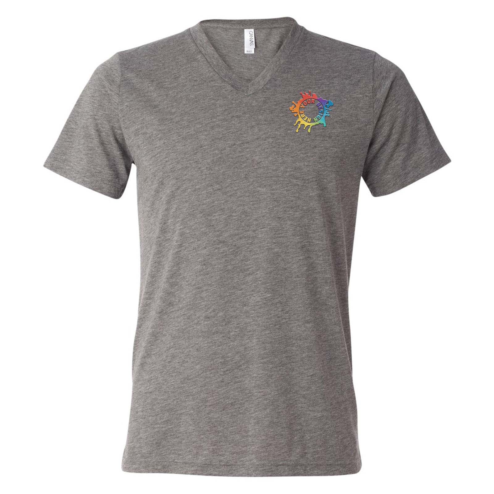 Bella + Canvas Unisex Triblend V-Neck T-Shirt Embroidery - Mato & Hash