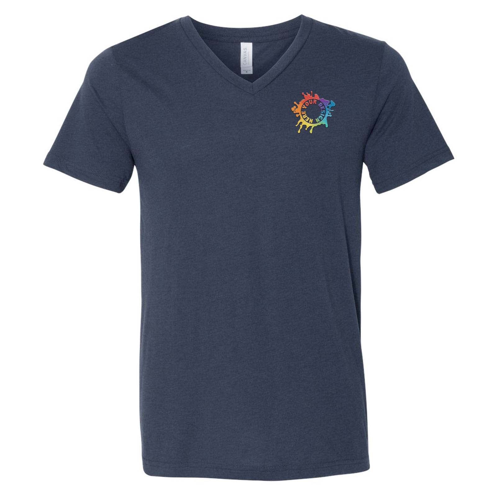 Bella + Canvas Unisex Triblend V-Neck T-Shirt Embroidery - Mato & Hash