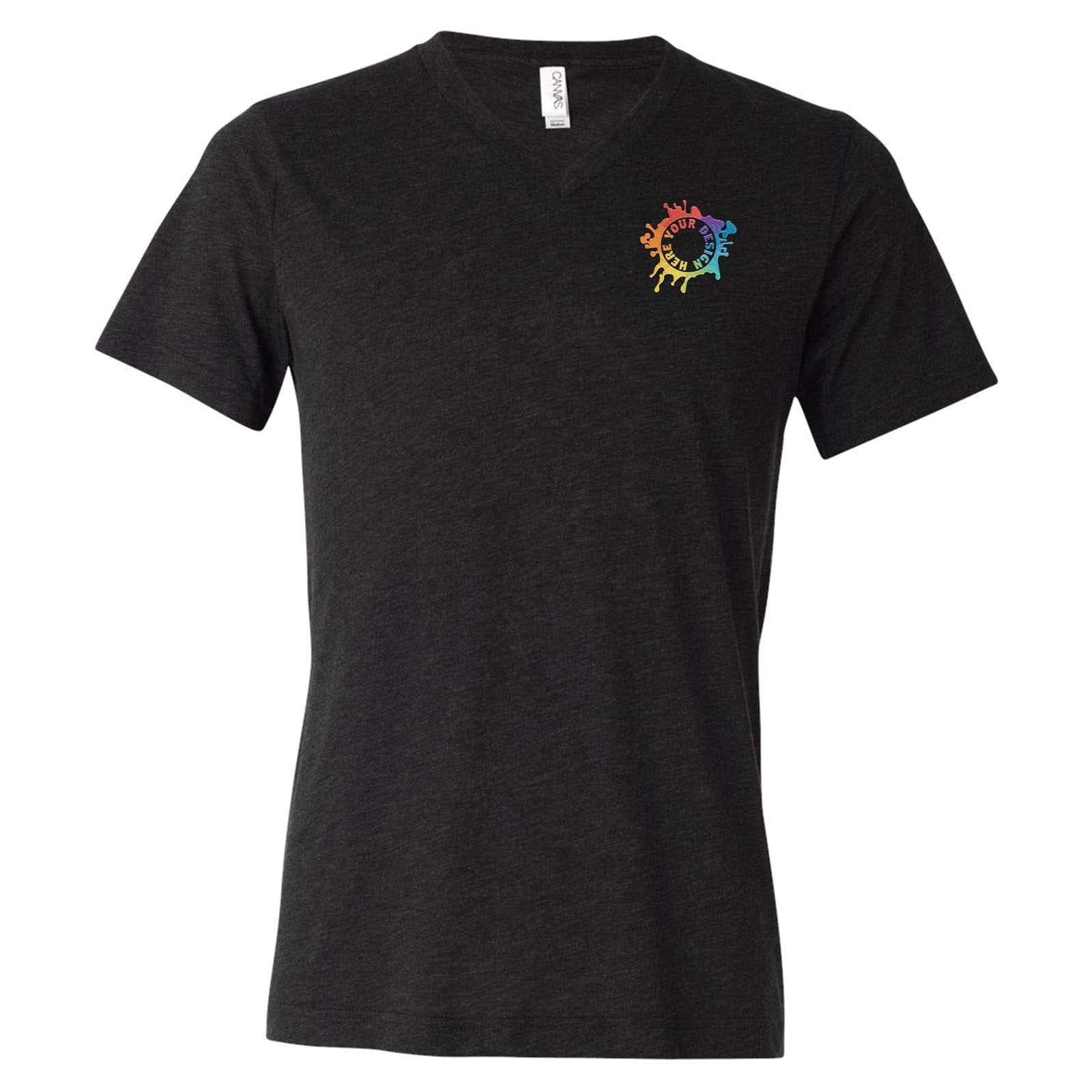Bella + Canvas Unisex Triblend V-Neck T-Shirt Embroidery - Mato & Hash