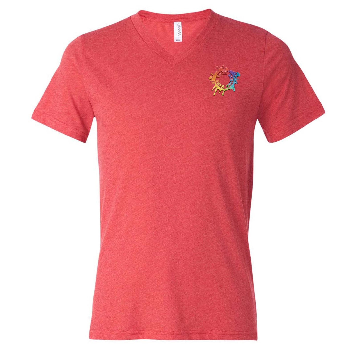 Bella + Canvas Unisex Triblend V-Neck T-Shirt Embroidery - Mato & Hash