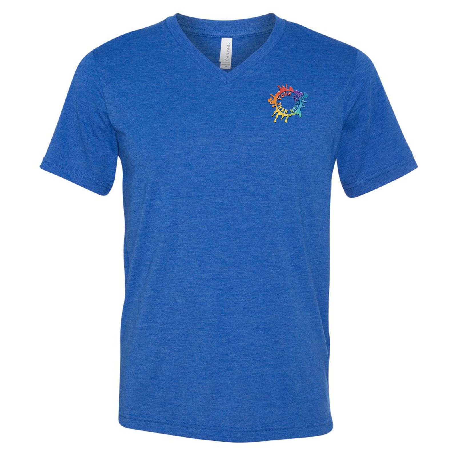 Bella + Canvas Unisex Triblend V-Neck T-Shirt Embroidery - Mato & Hash