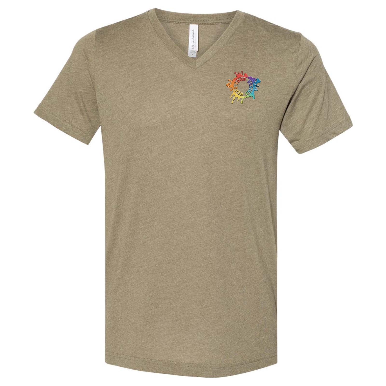 Bella + Canvas Unisex Triblend V-Neck T-Shirt Embroidery - Mato & Hash