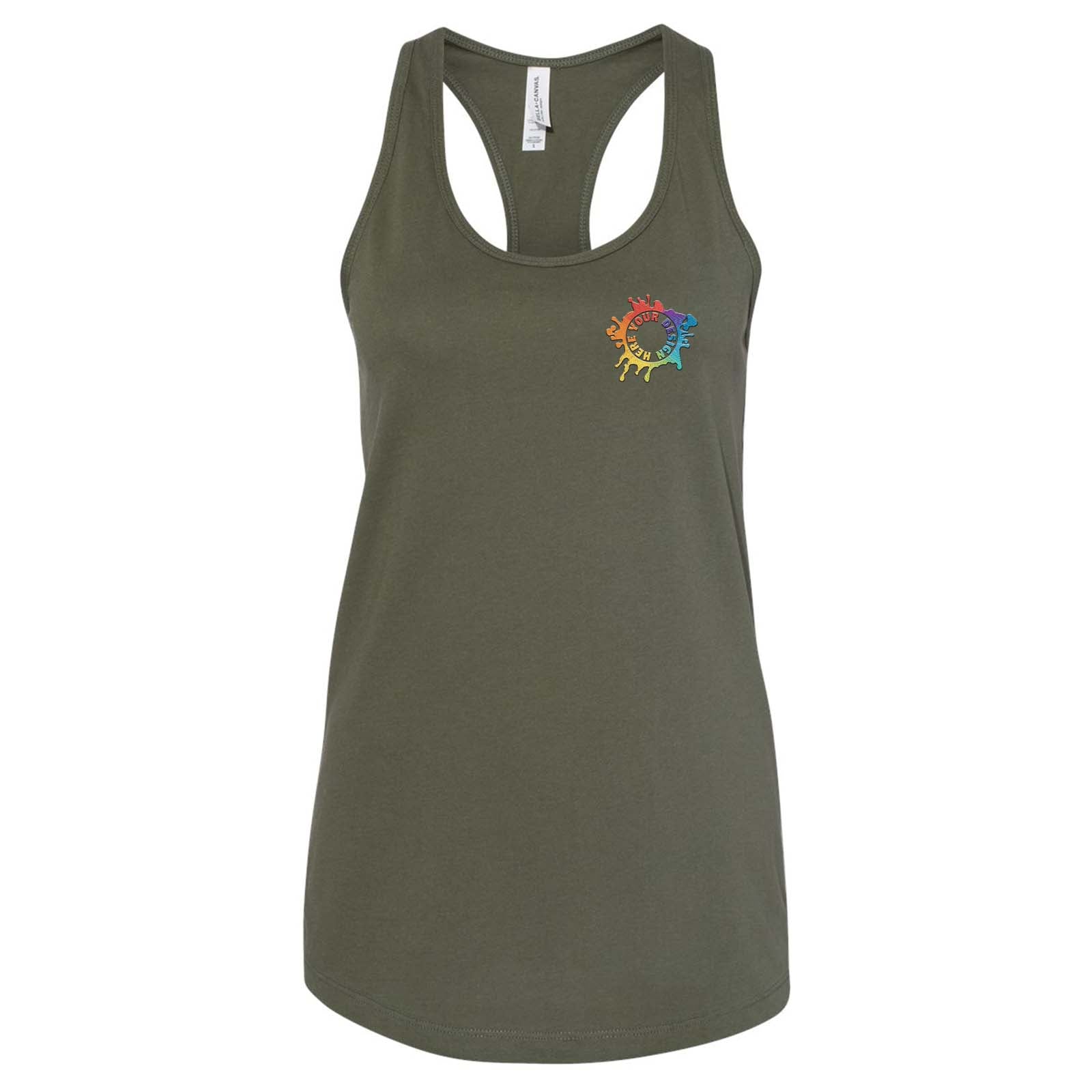 Bella + Canvas Women's 100% Cotton Jersey Racerback Tank Top Embroidery - Mato & Hash