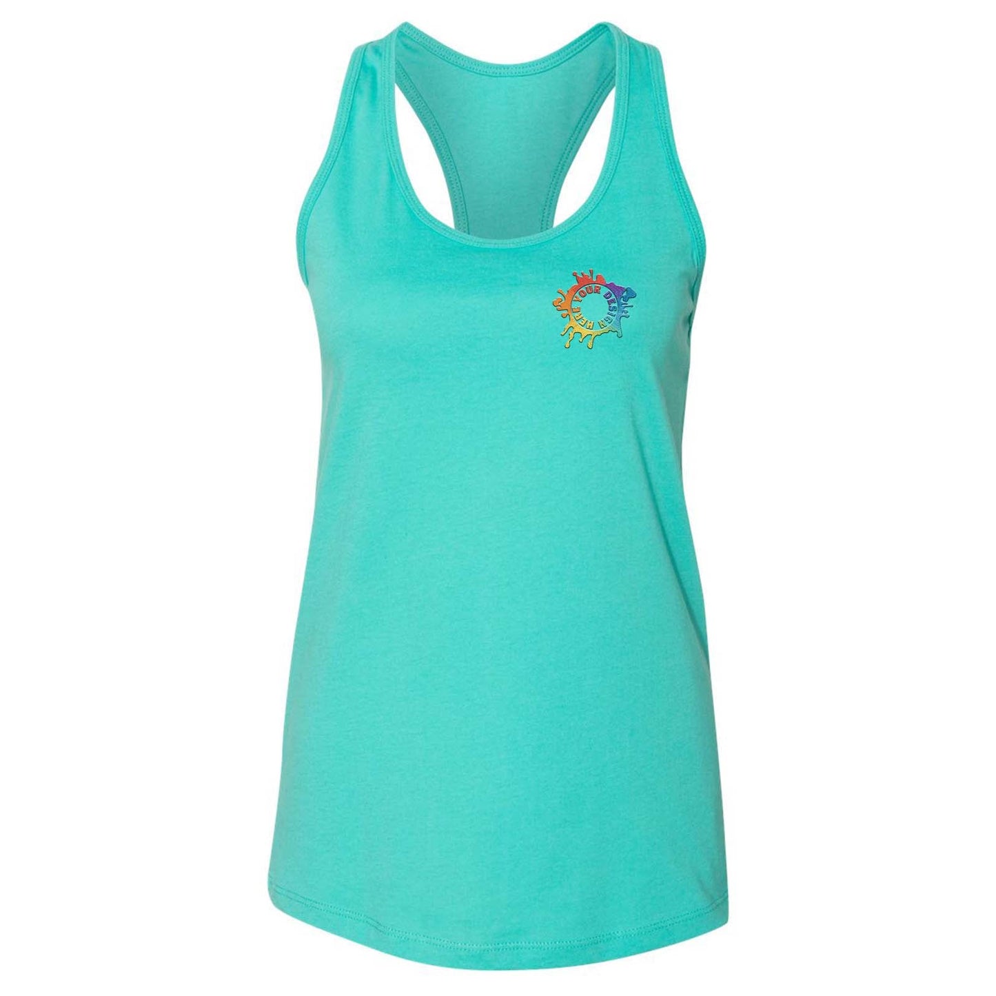 Bella + Canvas Women's 100% Cotton Jersey Racerback Tank Top Embroidery - Mato & Hash