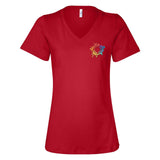 Bella + Canvas Women's 100% Cotton Jersey V-Neck T-Shirt Embroidery