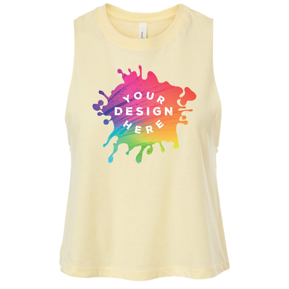 Bella + Canvas Women's Cotton/Polyester Blend Racerback Cropped Tank Top - Mato & Hash