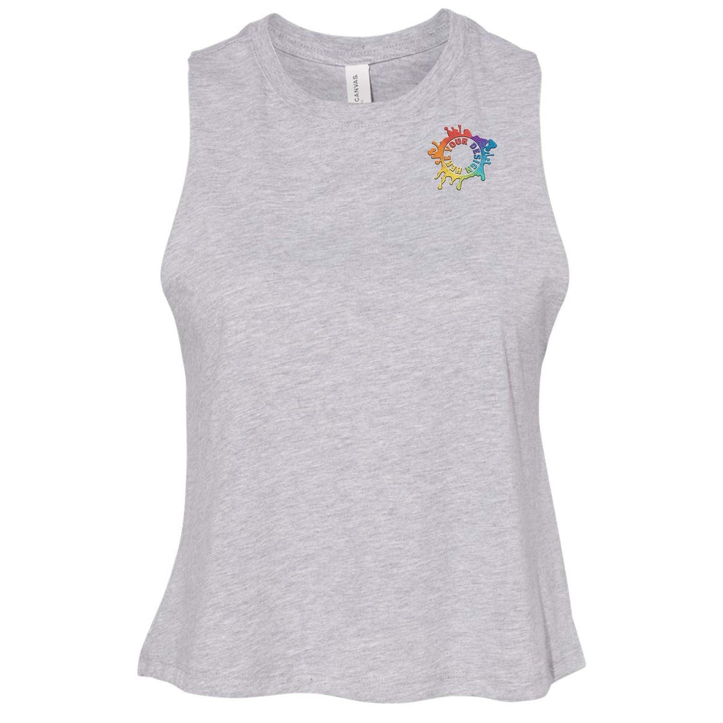Bella + Canvas Women's Cotton/Polyester Blend Racerback Cropped Tank Top Embroidery - Mato & Hash