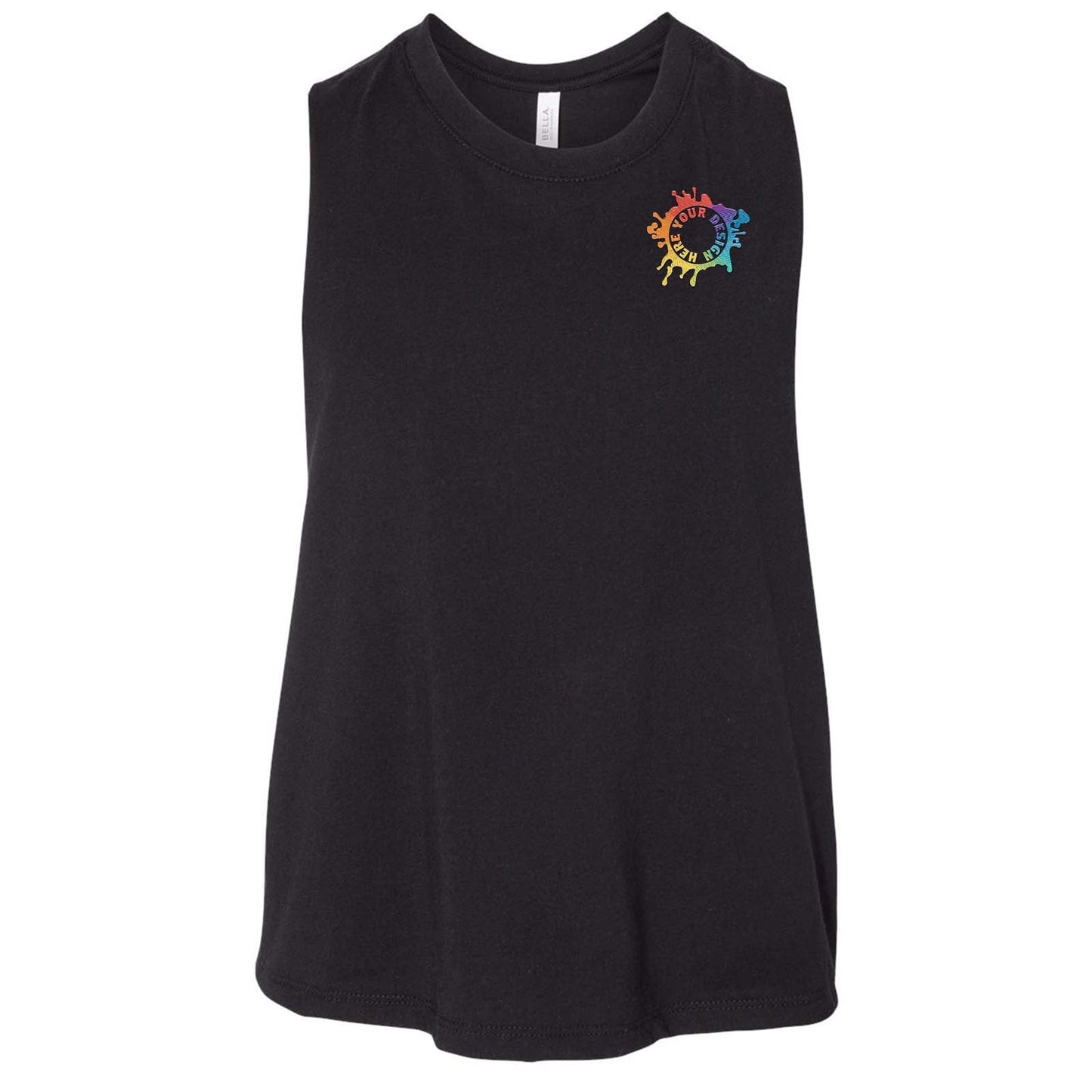 Bella + Canvas Women's Cotton/Polyester Blend Racerback Cropped Tank Top Embroidery - Mato & Hash