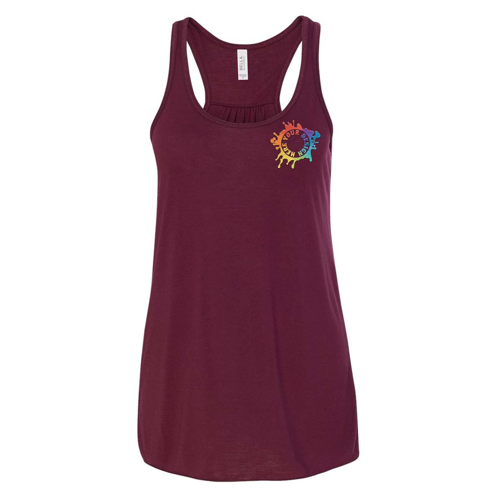 Bella + Canvas Women's Flowy Racerback Tank Top Embroidery - Mato & Hash