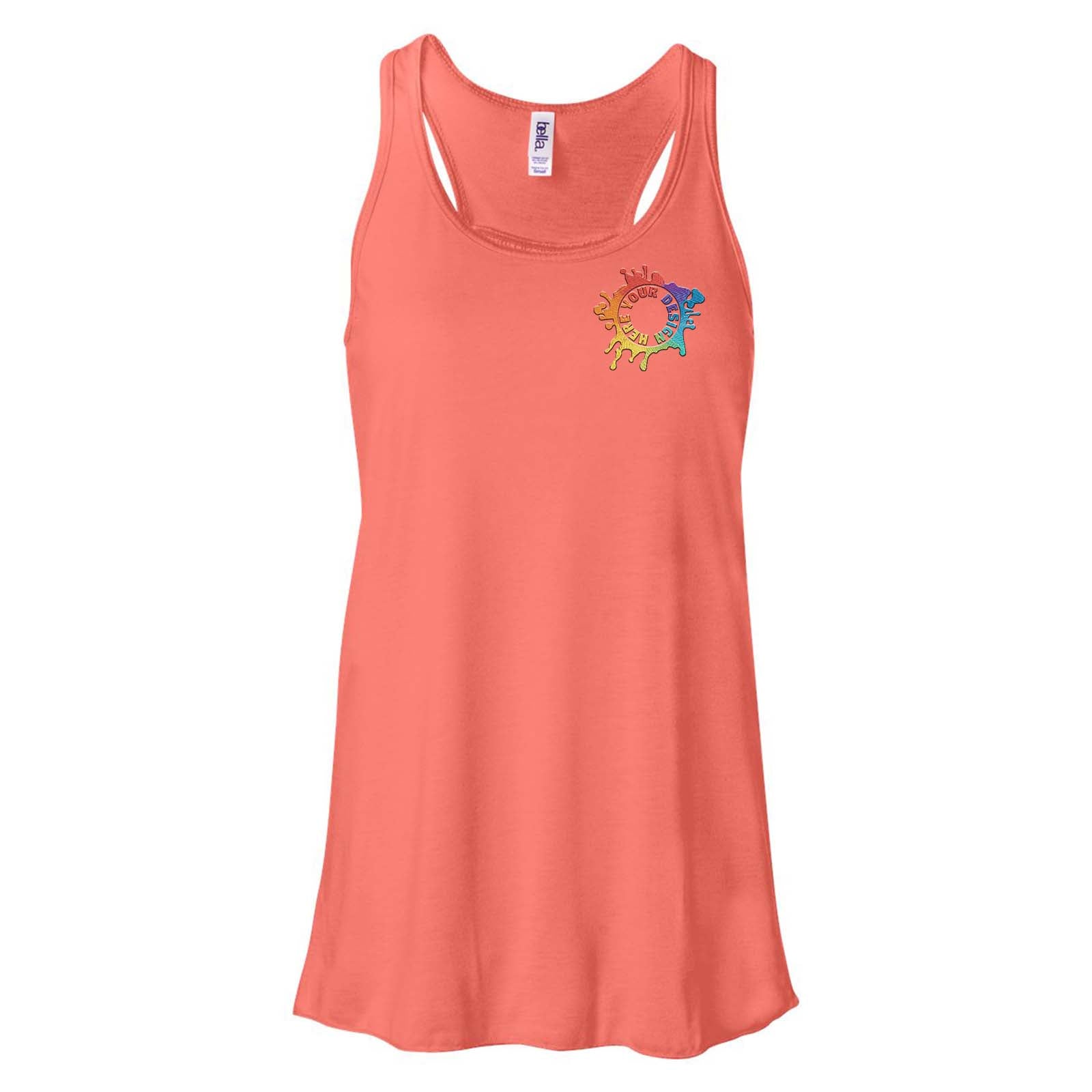 Bella + Canvas Women's Flowy Racerback Tank Top Embroidery - Mato & Hash