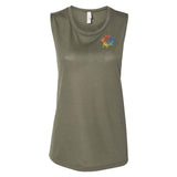 Bella + Canvas Women's Flowy Scoop Muscle Tank Top Embroidery - Mato & Hash