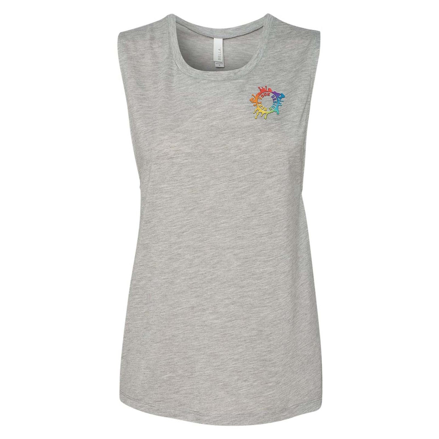Bella + Canvas Women's Flowy Scoop Muscle Tank Top Embroidery - Mato & Hash