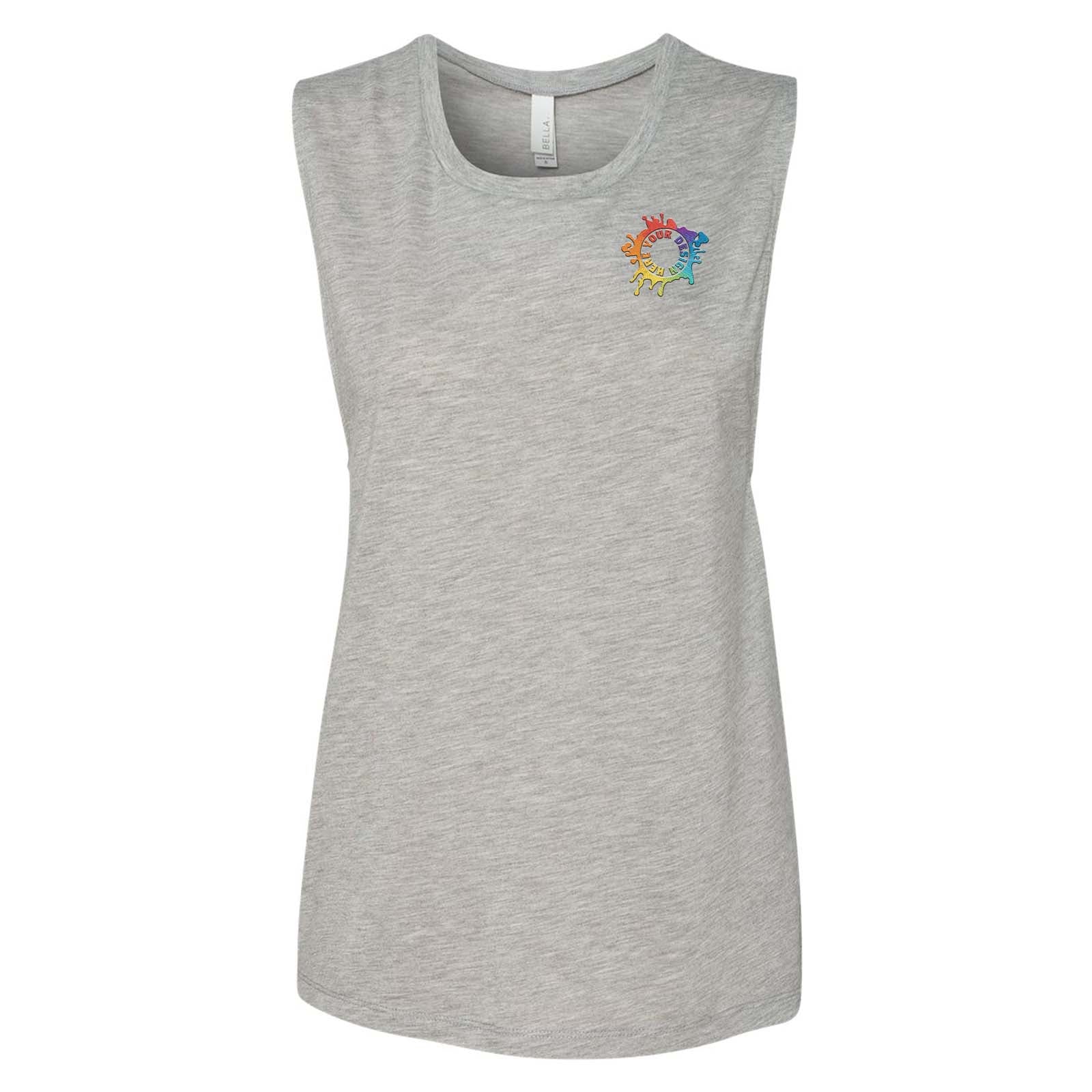 Bella + Canvas Women's Flowy Scoop Muscle Tank Top Embroidery - Mato & Hash