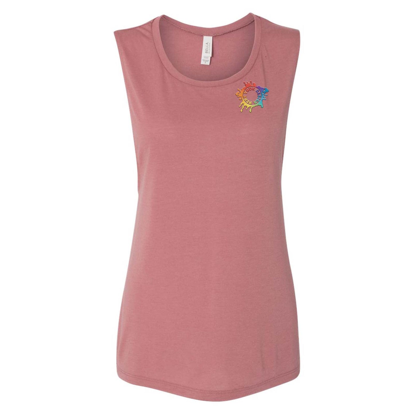 Bella + Canvas Women's Flowy Scoop Muscle Tank Top Embroidery - Mato & Hash