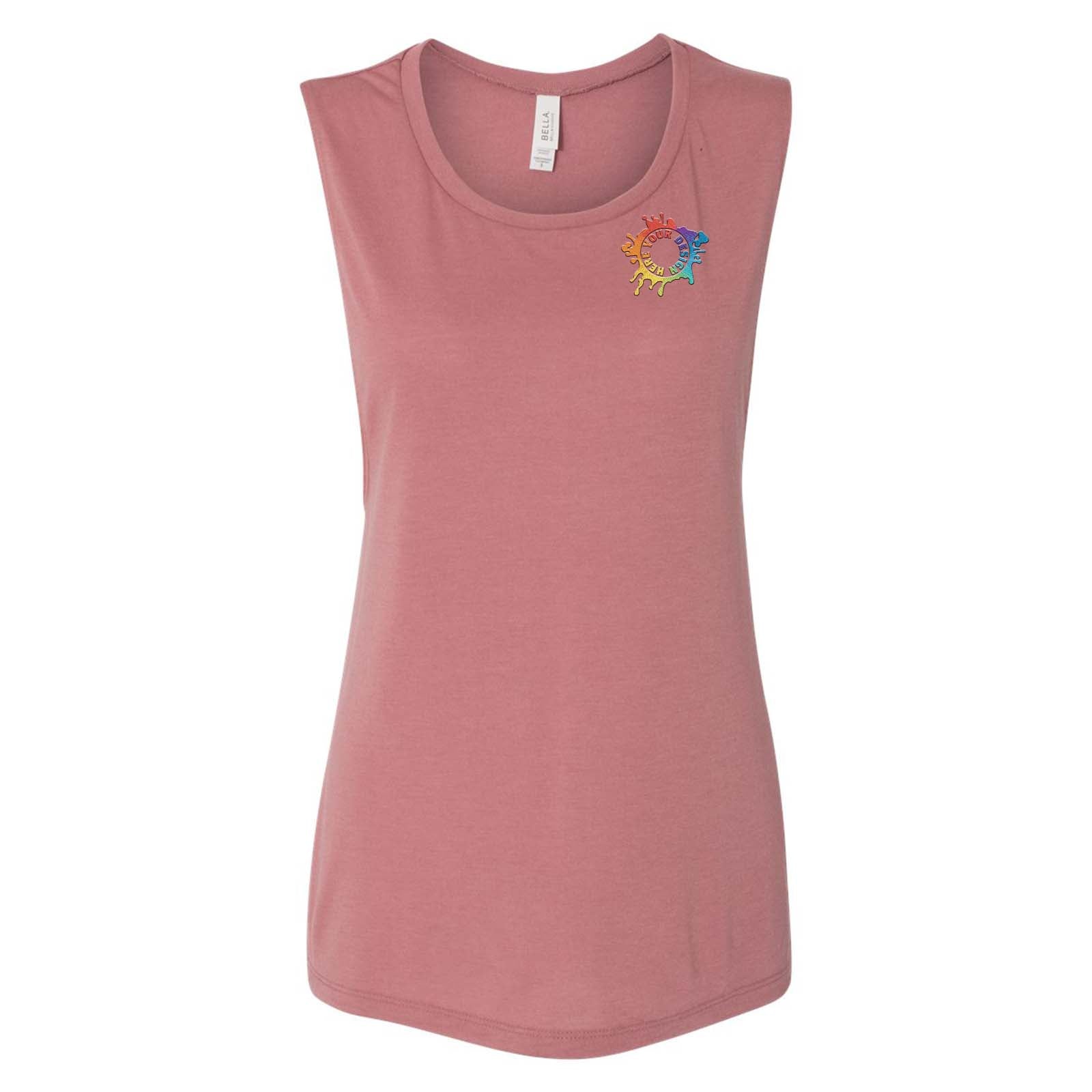 Bella + Canvas Women's Flowy Scoop Muscle Tank Top Embroidery - Mato & Hash