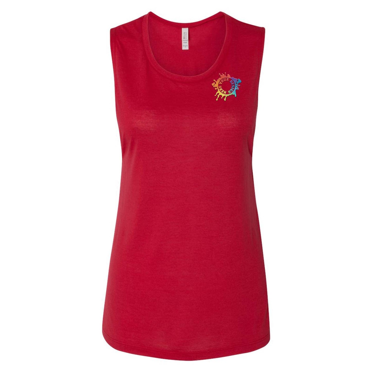 Bella + Canvas Women's Flowy Scoop Muscle Tank Top Embroidery - Mato & Hash